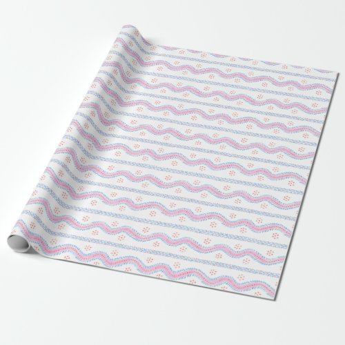 Andrew Stripe Pink and blue Wrapping Paper