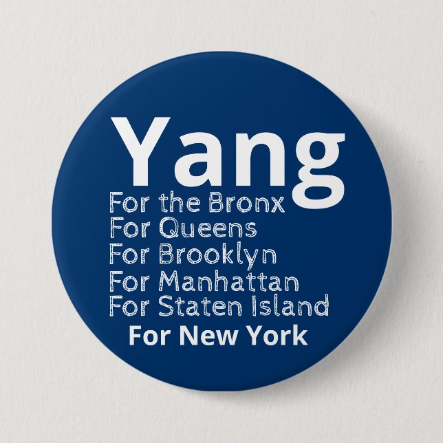 Andrew Yang for Mayor Button (Front)