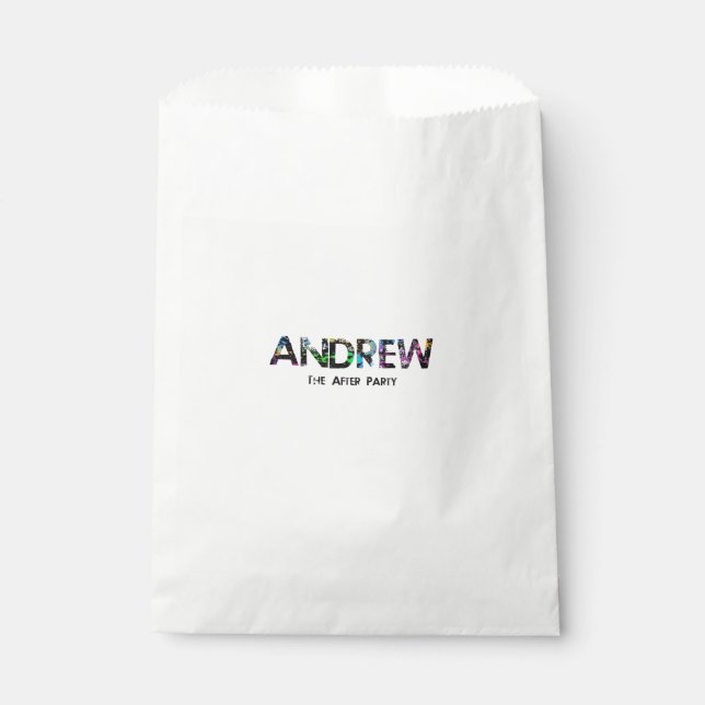 andrews bar mitzvah favor bag (Front)