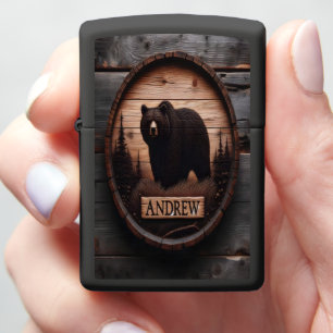 Andrew's Bearded Wood Art Zippo Lighter