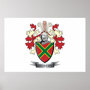 Andrews Family Crest Coat of Arms Poster