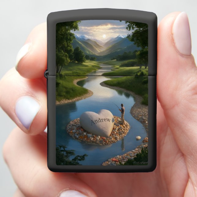 Andrew's Mountain Stream Zippo Lighter (In Hand)