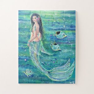 Andrina mermaid with angelfish puzzle by Renee