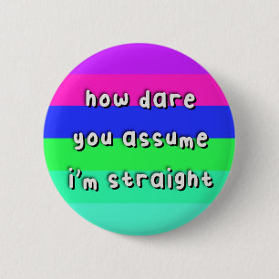 Androbisexual Pride - "How Dare You Assume" - LGBT Button