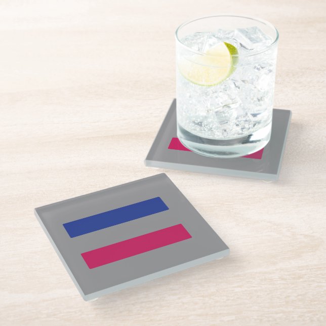Androgynous Pride Glass Coaster (Angled)