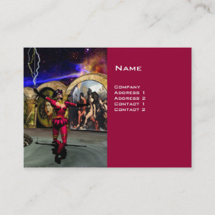 ANDROID BALLET , Antique Red Science Fiction Business Card