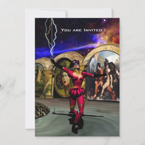 ANDROID BALLETBlack Red Blue Science Fiction Invitation