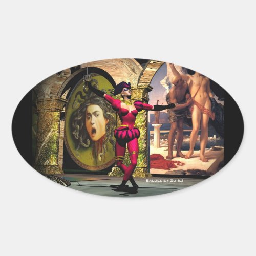 ANDROID BALLET  Science Fiction Oval Sticker