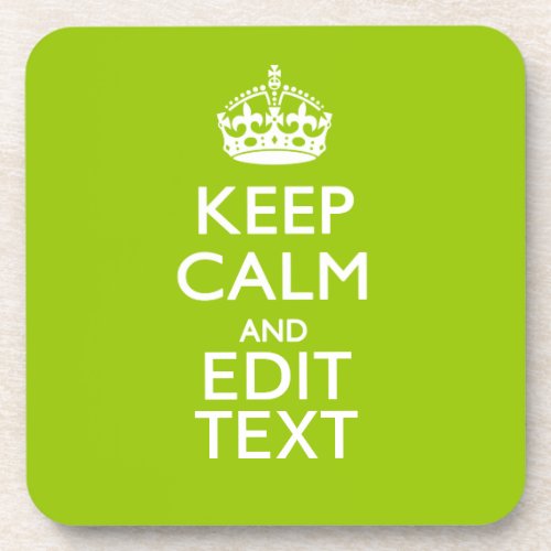 Android Green Decor Keep Calm And Your Text Coaster