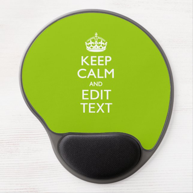 Android Green Decor Keep Calm And Your Text Gel Mouse Pad (Front)