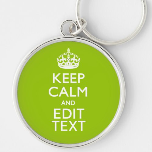 Android Green Decor Keep Calm And Your Text Keychain