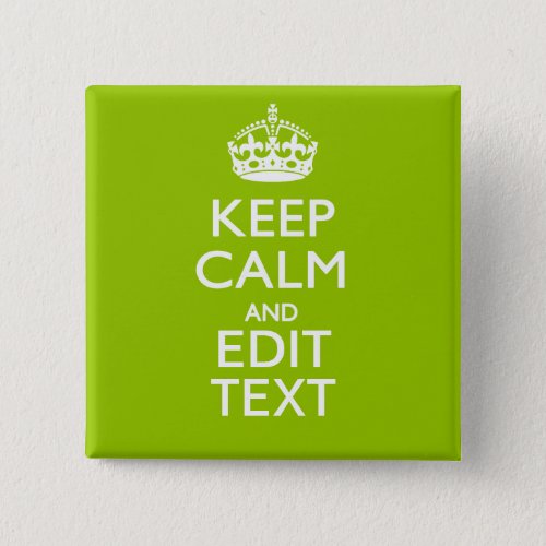 Android Green Decor Keep Calm And Your Text Pinback Button