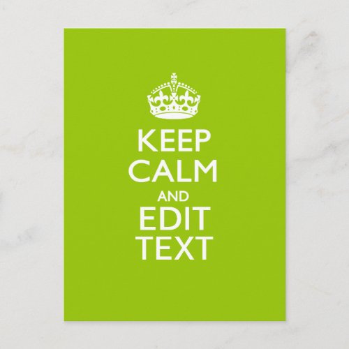 Android Green Decor Keep Calm And Your Text Postcard