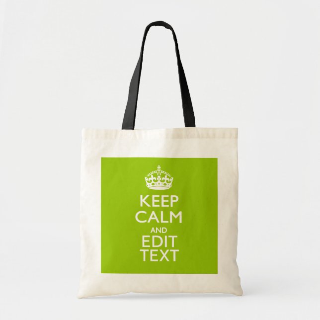 Android Green Decor Keep Calm And Your Text Tote Bag (Front)