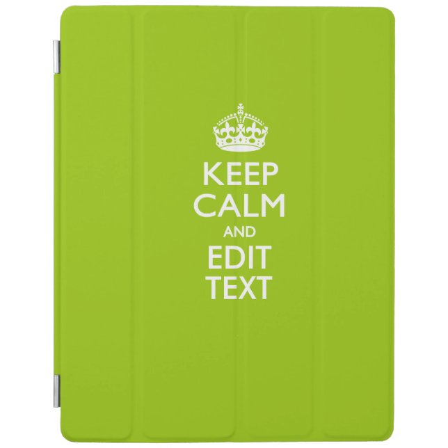 Android Green Keep Calm And Your Text iPad Smart Cover (Front)
