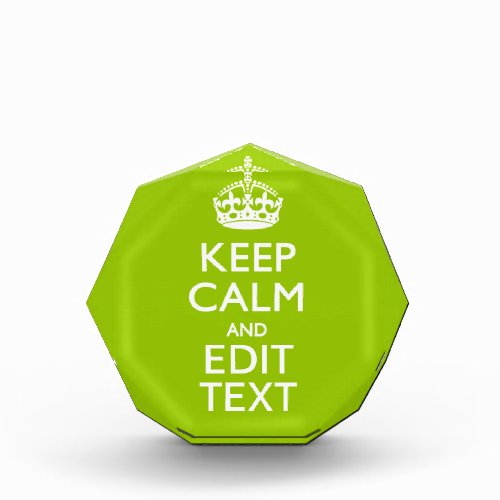 Android Green Keep Calm Have Your Text Acrylic Award