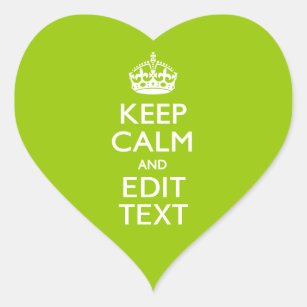 Android Green Keep Calm Have Your Text Heart Sticker