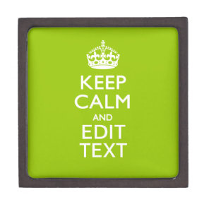 Android Green Keep Calm Have Your Text Jewelry Box