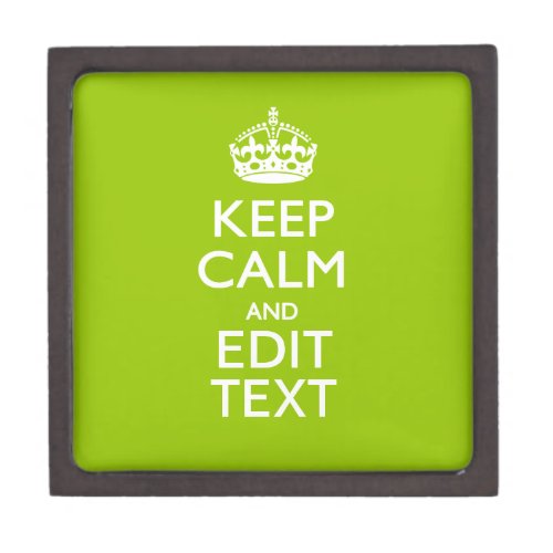 Android Green Keep Calm Have Your Text Jewelry Box