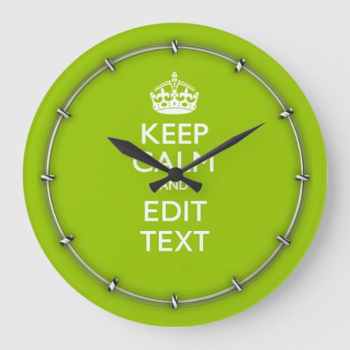Android Green Keep Calm Have Your Text Large Clock