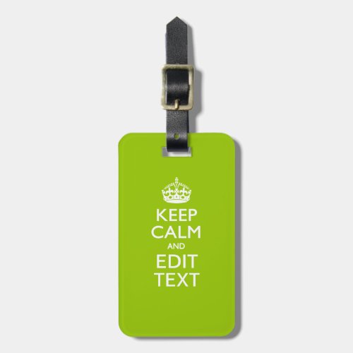 Android Green Keep Calm Have Your Text Luggage Tag