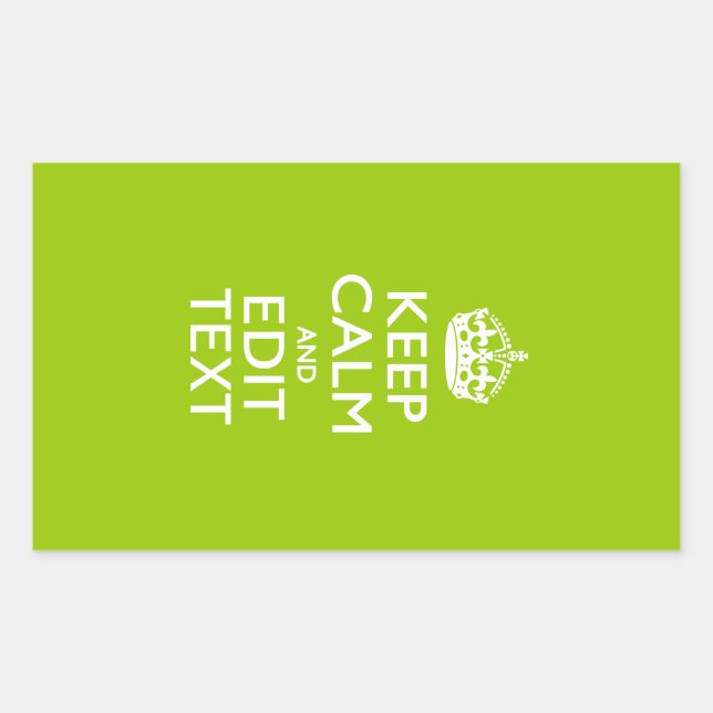 Android Green Keep Calm Have Your Text Rectangular Sticker (Front)