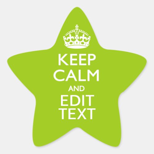 Android Green Keep Calm Have Your Text Star Sticker