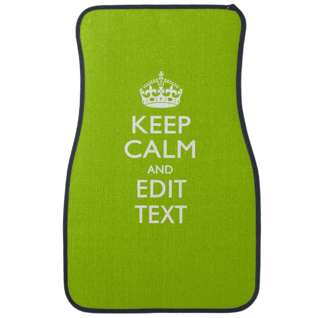 Android Green Style Keep Calm And Your Text Car Mat (Front)