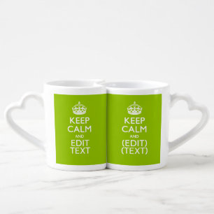 Android Green Style Keep Calm And Your Text Coffee Mug Set