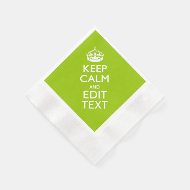 Android Green Style Keep Calm And Your Text Napkins (Corner)