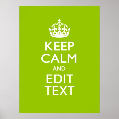Android Green Style Keep Calm And Your Text Poster
