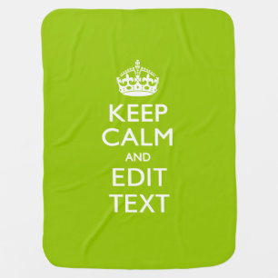 Android Green Style Keep Calm And Your Text Receiving Blanket
