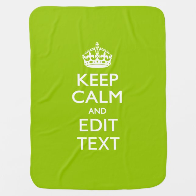 Android Green Style Keep Calm And Your Text Receiving Blanket (Front)