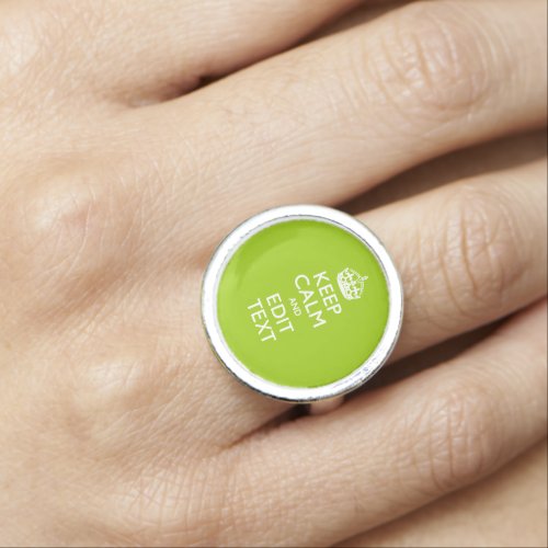 Android Green Style Keep Calm And Your Text Ring