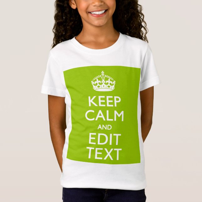 Android Green Style Keep Calm And Your Text T-Shirt (Front)