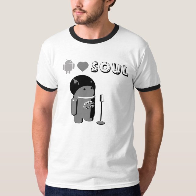 Android Loves SOUL T-Shirt Mono Version (Front)