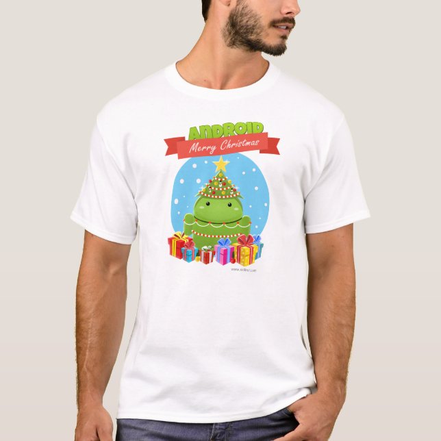 Android Merry Christmas T-Shirt (Front)