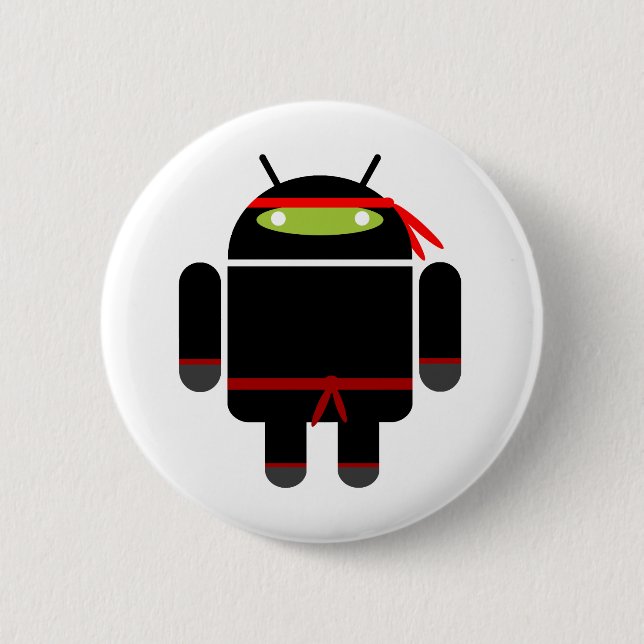 Android Ninja Pinback Button (Front)