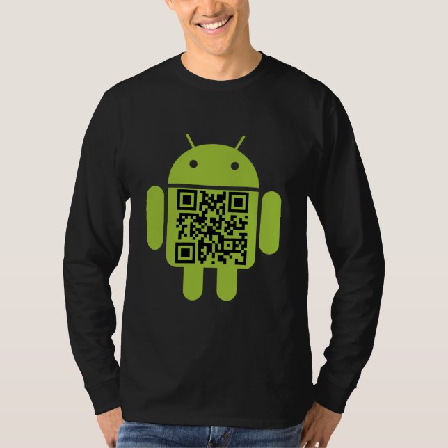 Android QR Code Men's Long Sleeve T-Shirt (Front)