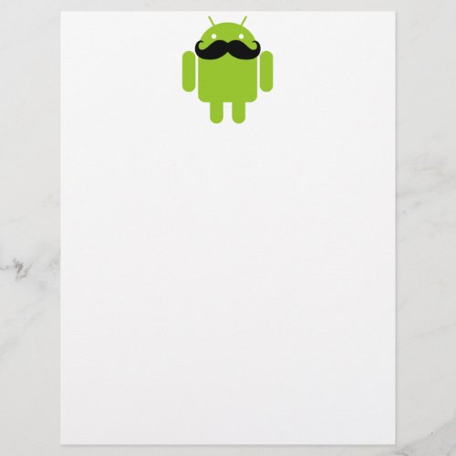 Android Robot Black Mustache Graphic