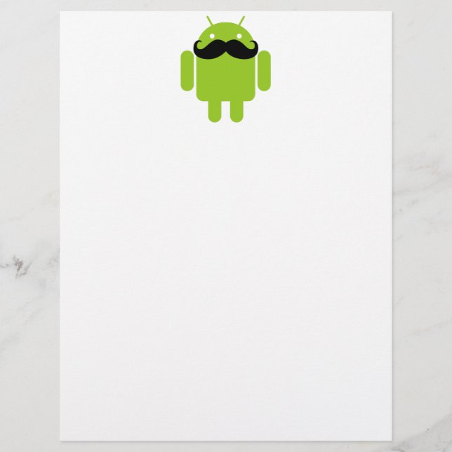 Android Robot Black Mustache Graphic (Front)