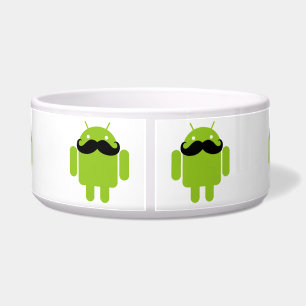 Android Robot Black Mustache Graphic Bowl