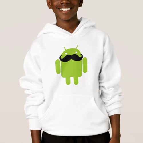 Android Robot Black Mustache Graphic Hoodie