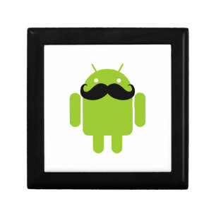 Android Robot Black Mustache Graphic Jewelry Box