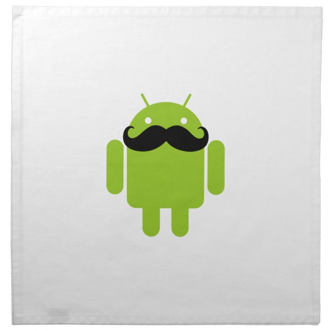 Android Robot Black Mustache Graphic Napkin (Front)