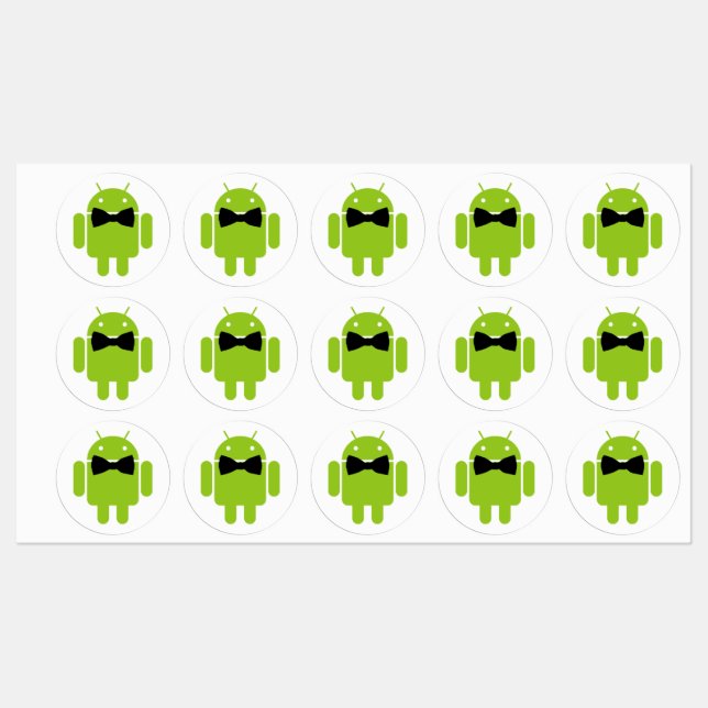 Android Robot Bow Tie Formal Labels (Sheet)
