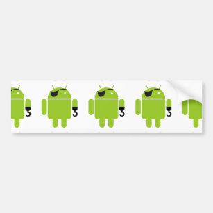 Android Robot Icon as a Pirate Bumper Sticker
