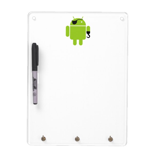 Android Robot Icon as a Pirate Dry Erase Board (Front)