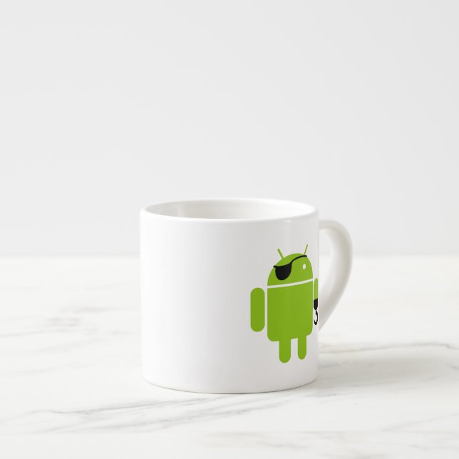Android Robot Icon as a Pirate Espresso Cup (Front Right)