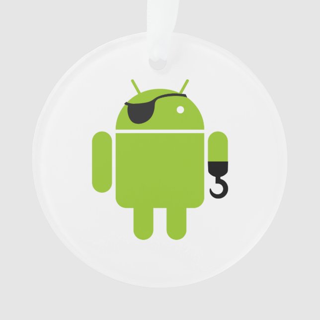 Android Robot Icon as a Pirate Ornament (Front)